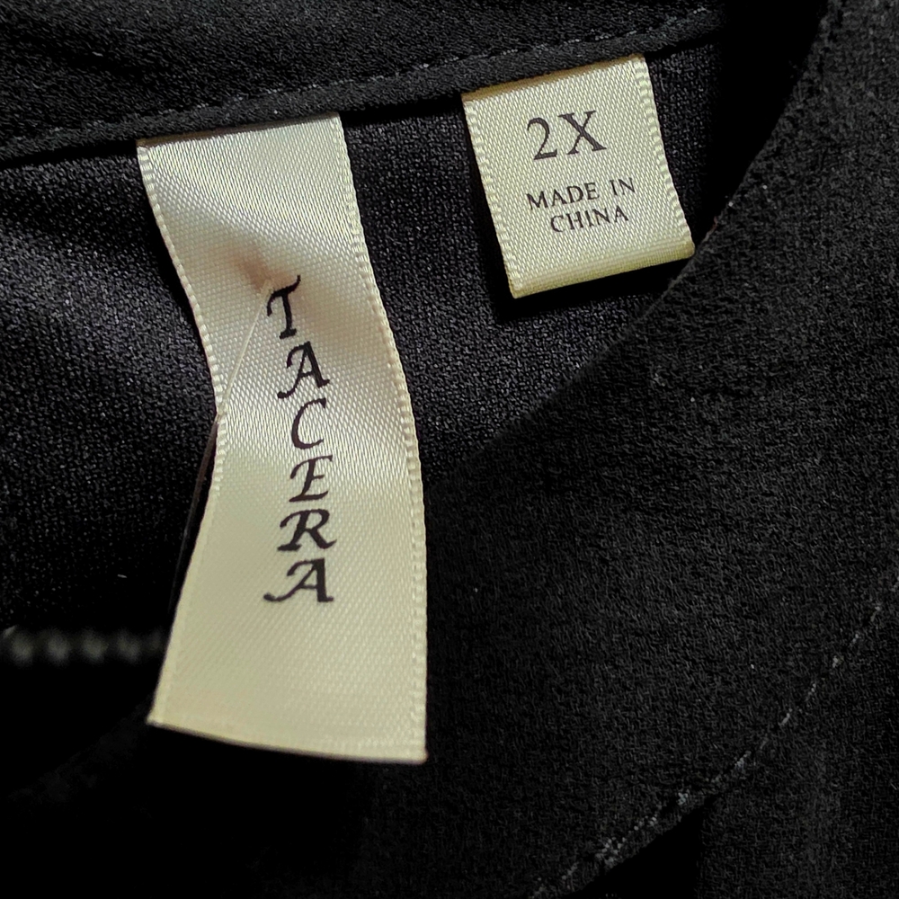 Tacera Elegant Black Long Sleeve Dress, Woman 2X - Picture 7 of 9